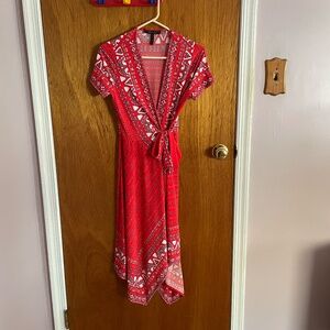 BCBGMaxazria red wrap dress